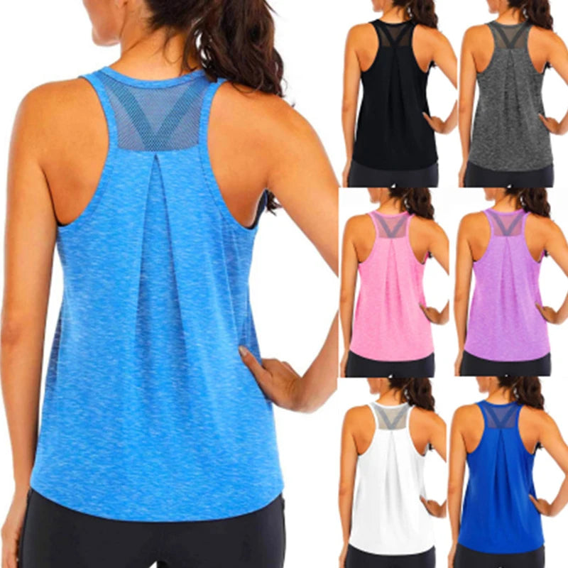 Yoga Shirt Female New Style T-Shirt Loose Fitness Tops Vest Women Sleeveless Sport Tee Quick-Drying Gym Running Workout Blouse Hauptbild