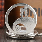 Retro Skull Punk Chain Necklace Quartz Pocket Watch Jack Pendant Retro Bronze Jewelry Fob Necklace Watches for Men Women Kids