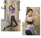 Schnell trocknende Damen Sportbekleidung Yoga-Set Fitnessstudio Yoga-Kleidung Anzugsets Mantel+BH+T-Shirt+Leggings 2019 Workout Laufen Training