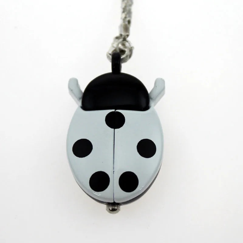Free Drop Shipping Elegant Hot Popular Fashion Colorful Ladybug Fob Clock Necklace Pocket Pendant Dress Quartz Watch GL02