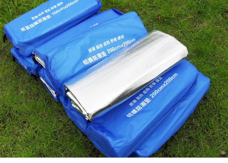Aluminiumfolie Feuchtigkeitsdichte Unterlage Outdoor Camping Wasserdichte Zeltunterlage Tragbare Picknickmatte Leichte Wander Schlafunterlage