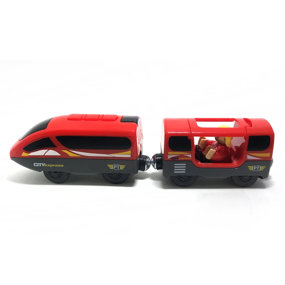 Kinder RC Elektrische Eisenbahn Lokomotive Magnetische Bahn Diecast Slot Spielzeug Passend für Holzeisenbahn Schienen Spielzeug für Kinder Geschenke