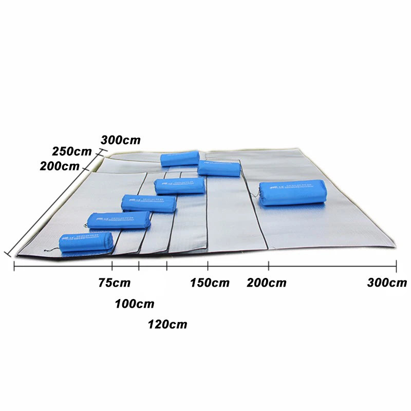 Aluminiumfolie Feuchtigkeitsdichte Unterlage Outdoor Camping Wasserdichte Zeltunterlage Tragbare Picknickmatte Leichte Wander Schlafunterlage