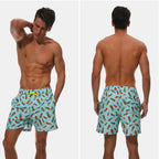 Escatch Schnelltrocknende Sommer Badeshorts für Herren, Beach Boardshorts, Badehosen für Männer, Schwimmhosen, Herren Sportbekleidung, Strandmode, Fitness Übergrößen