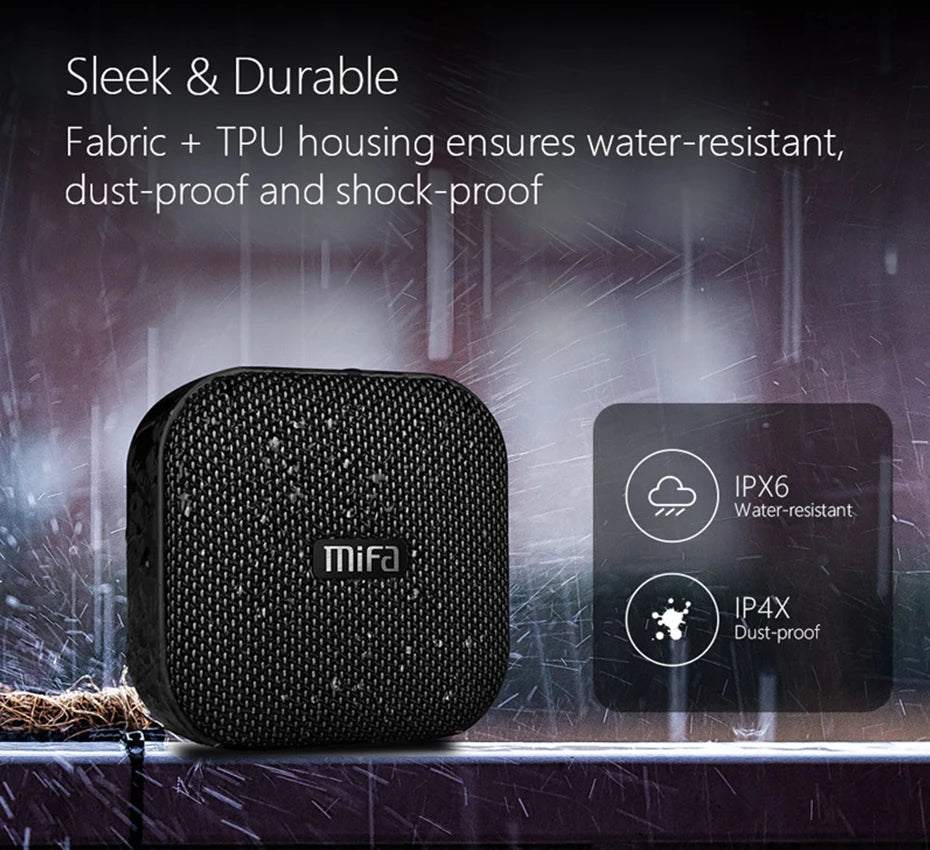 Mifa A1 Kabelloser Bluetooth Lautsprecher Wasserdichter Mini tragbarer Stereo-Musik-Outdoor-Freisprechlautsprecher für iPhone für Samsung-Telefone