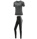 Schnell trocknende Damen Sportbekleidung Yoga-Set Fitnessstudio Yoga-Kleidung Anzugsets Mantel+BH+T-Shirt+Leggings 2019 Workout Laufen Training