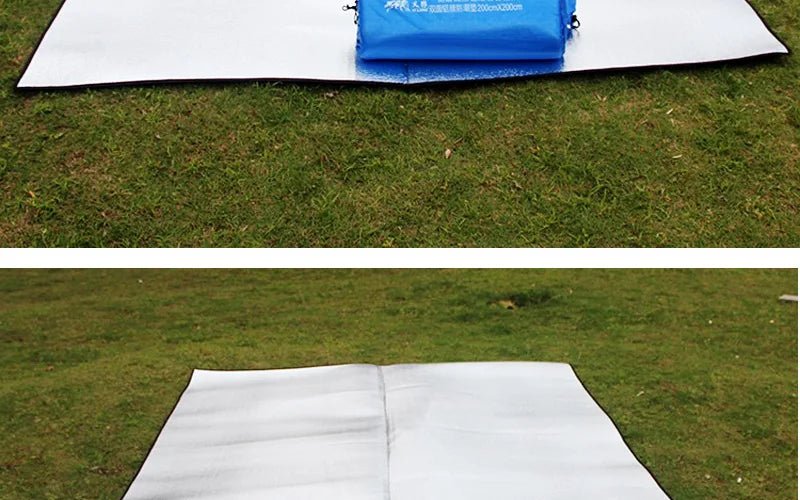 Aluminiumfolie Feuchtigkeitsdichte Unterlage Outdoor Camping Wasserdichte Zeltunterlage Tragbare Picknickmatte Leichte Wander Schlafunterlage