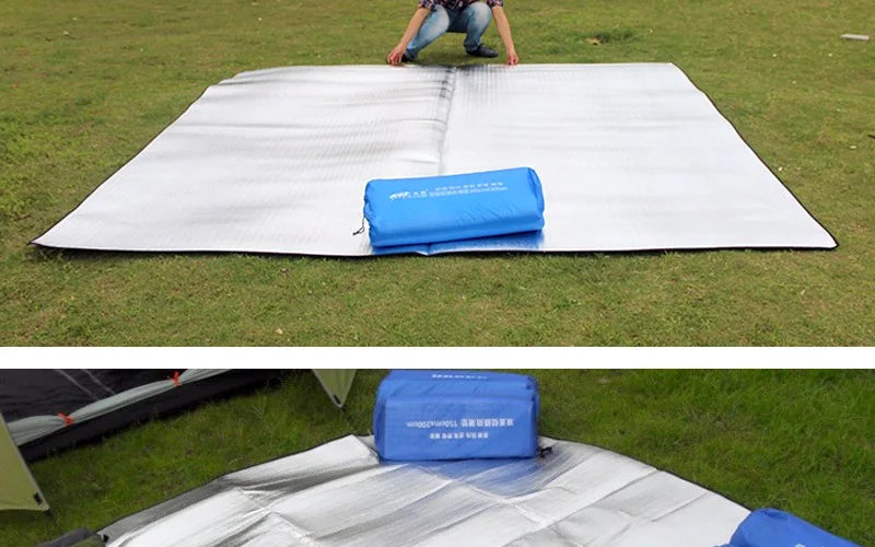 Aluminiumfolie Feuchtigkeitsdichte Unterlage Outdoor Camping Wasserdichte Zeltunterlage Tragbare Picknickmatte Leichte Wander Schlafunterlage
