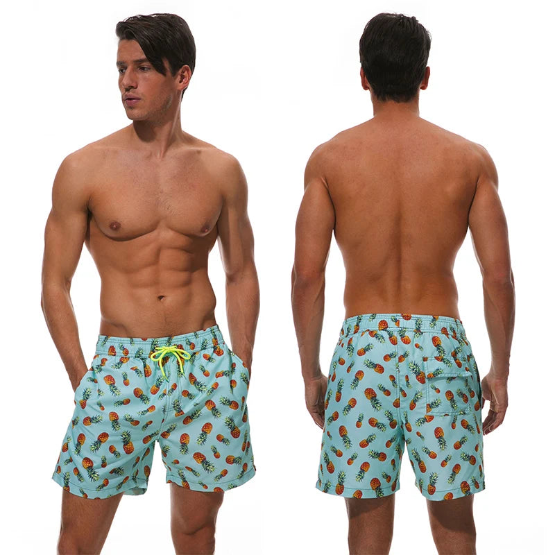 Escatch Schnelltrocknende Sommer Badeshorts für Herren, Beach Boardshorts, Badehosen für Männer, Schwimmhosen, Herren Sportbekleidung, Strandmode, Fitness Übergrößen