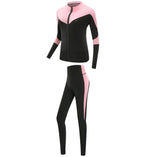Schnell trocknende Damen Sportbekleidung Yoga-Set Fitnessstudio Yoga-Kleidung Anzugsets Mantel+BH+T-Shirt+Leggings 2019 Workout Laufen Training