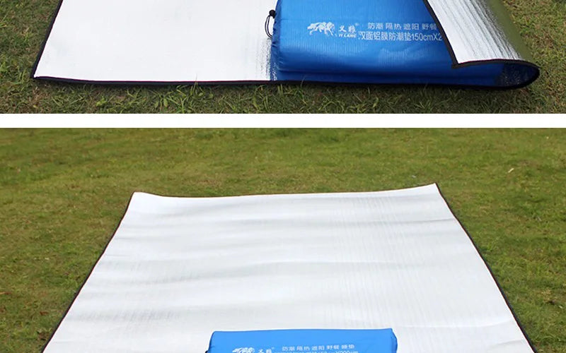 Aluminiumfolie Feuchtigkeitsdichte Unterlage Outdoor Camping Wasserdichte Zeltunterlage Tragbare Picknickmatte Leichte Wander Schlafunterlage
