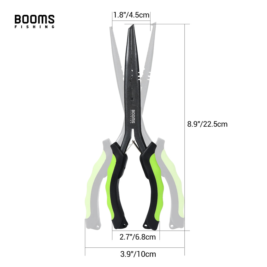 Booms Fishing F03 Fischerzange 23cm lange Nasenhakenentferner Edelstahl-Schnurschneider Schere Fischerzange