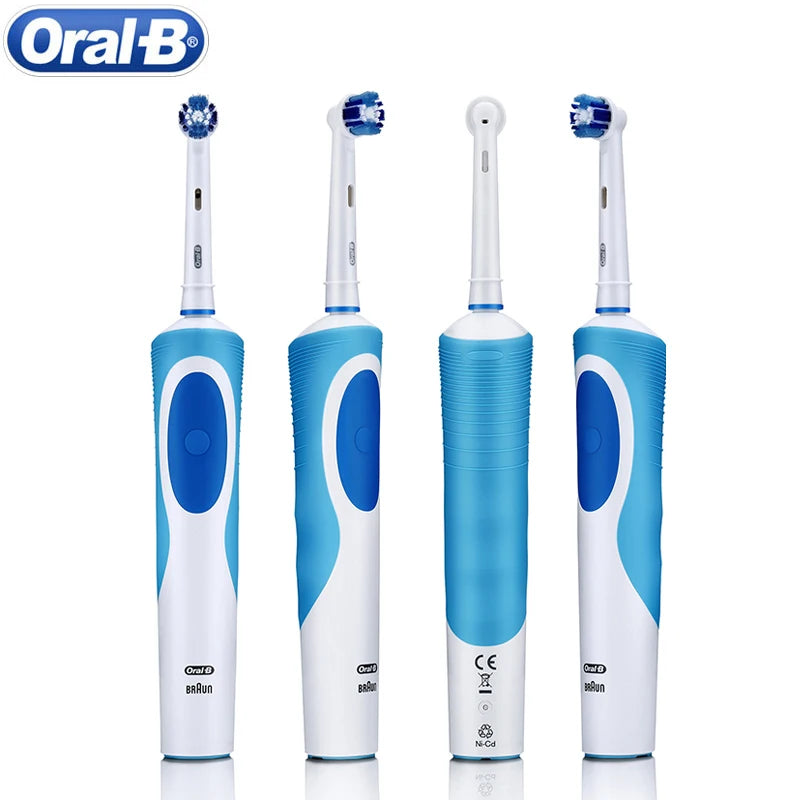 Oral B Elektrische Zahnbürste 2D Rotierende Vibrationsreinigung Ladezahnbürste Cross Action Borsten Mundpflege 4 Geschenk-Bürstenköpfe gratis