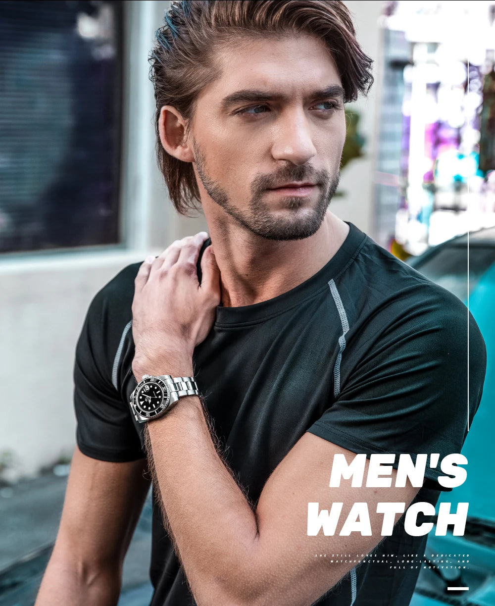 ADDIESDIVE Herren-Uhr klassisch mit Keramiklünette 200m wasserdicht Freizeit Quarz-Uhr BGW9 Blaue Leuchtzeiger Geschenk-Uhr MY-H3-2