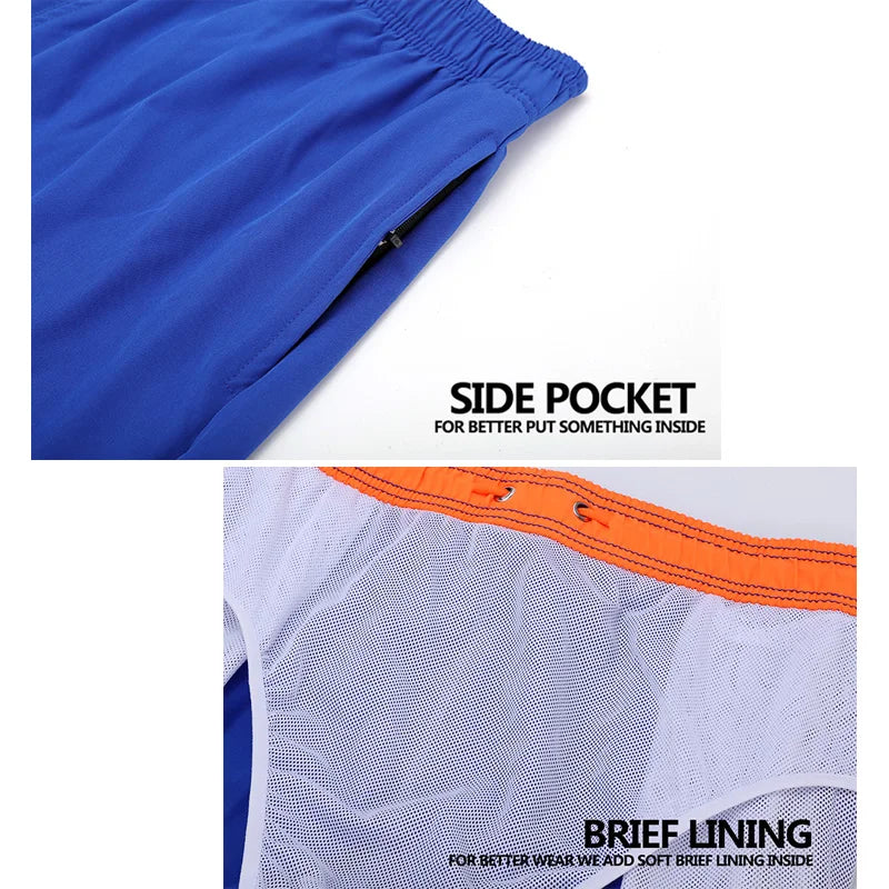 Escatch 2026 Sommer Herren-Badebekleidung Einfarbig Multicolor Polyester-Netzfutter Seitliche Reißverschlusstasche Maillot De Bain Homme Sportshorts