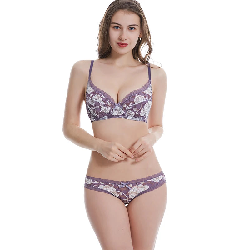 DaiNaFang Neue Sexy Hochwertige Damen Ultra Dünn Dick 75-95 BCDE Cup BH-Sets Spitze Push Up Unterwäsche Höschen Übergröße Dessous
