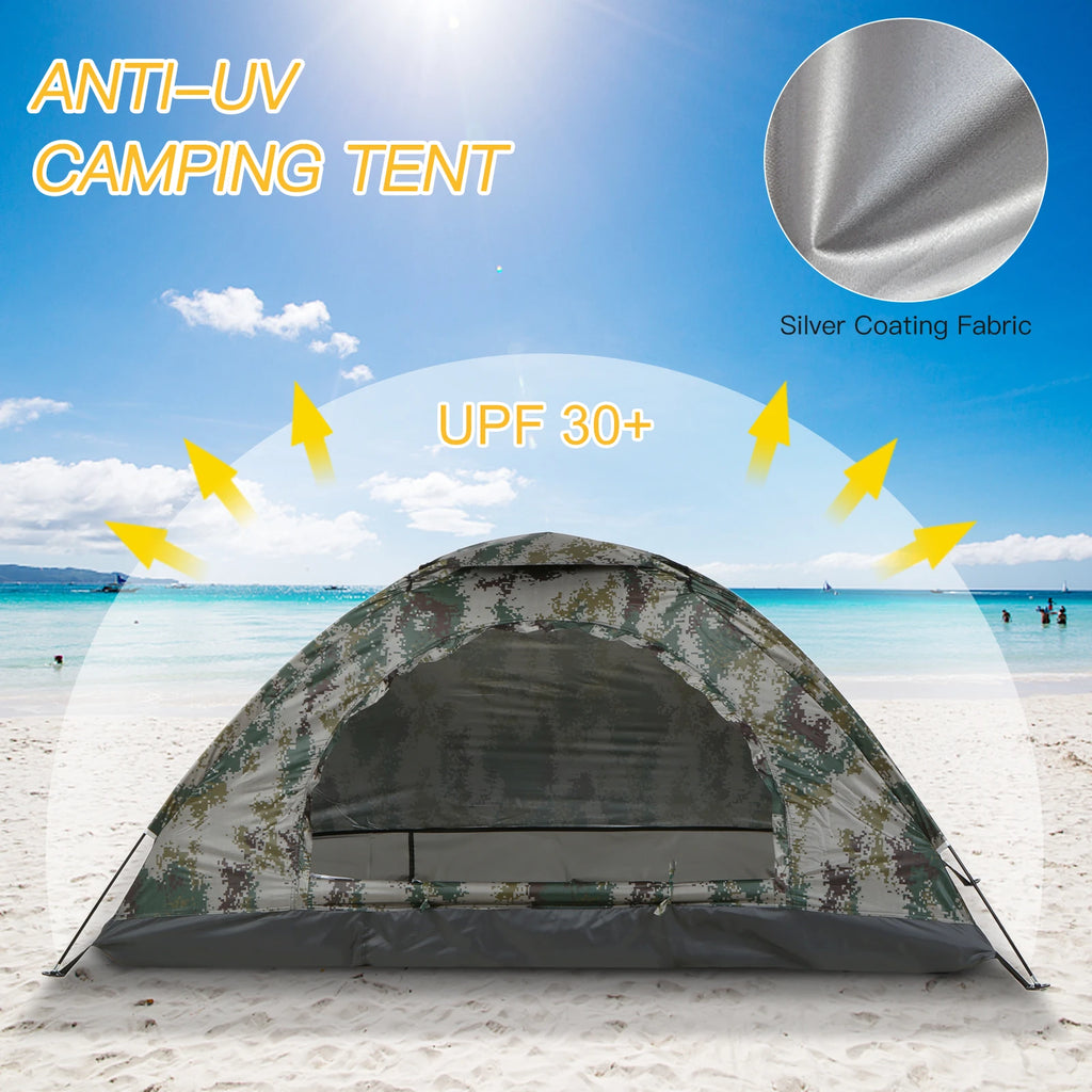 Tomshoo 1/2 Personen Ultraleichtes Campingzelt Einwandiges Tragbares Wanderzelt Anti-UV-Beschichtung UPF 30+ für Outdoor, Strand, Angeln