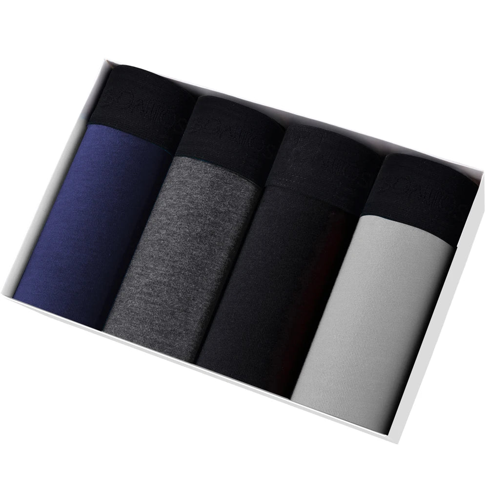 4 Stück Boxershorts Herrenslips Homme Unterhosen Boxershorts Unterwäsche für Männer Baumwolle Herren-Paar Sexy Set Calecon Lot Soft Box