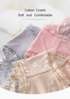 7 Stück Baumwoll-Damenunterwäsche, Spitze, transparente Höschen, bequeme, antibakterielle Übergrößen-Hosen, weibliche sexy Dessous