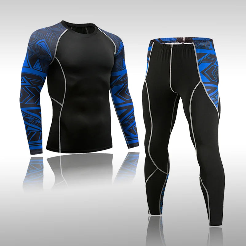 Herren Kompressions-Sportanzug Schnelltrocknend Schweißableitend Fitness Training MMA Kit Rashguard Herren Sportbekleidung Jogging Laufbekleidung