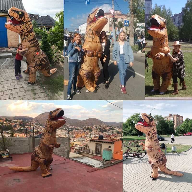 T-Rex aufblasbares Tyrannosaurus Dinosaurier Kostüm Kinder Erwachsene Rollenspiel Kostüm Halloween Maskottchen Partybekleidung