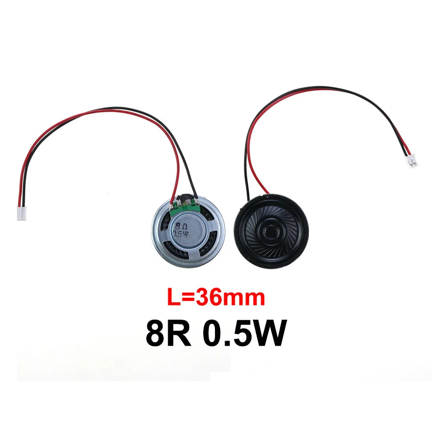 1X 8 Ohm 8R 0,5W Mini ultradünner Hornlautsprecher Durchmesser 20mm 23mm 28mm 30mm 36mm 40mm 50mm 57mm mit P2.0 Anschlusskabel