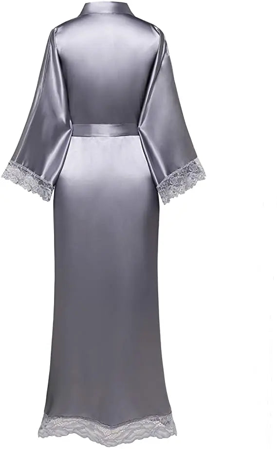 2019 Neue Seidensatin-Spitzenroben Brautjungfern- und Brautroben Hochzeits-Morgenmantel Bademantel Damenrobe Dessous-Robe