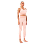 2/3tlg Damen Yoga Anzug Nahtlos Gestrickte Yogahose Leggings Kleidung Reißverschluss Langarm Crop Top Fitnesskleidung Sportbekleidung Gym Set