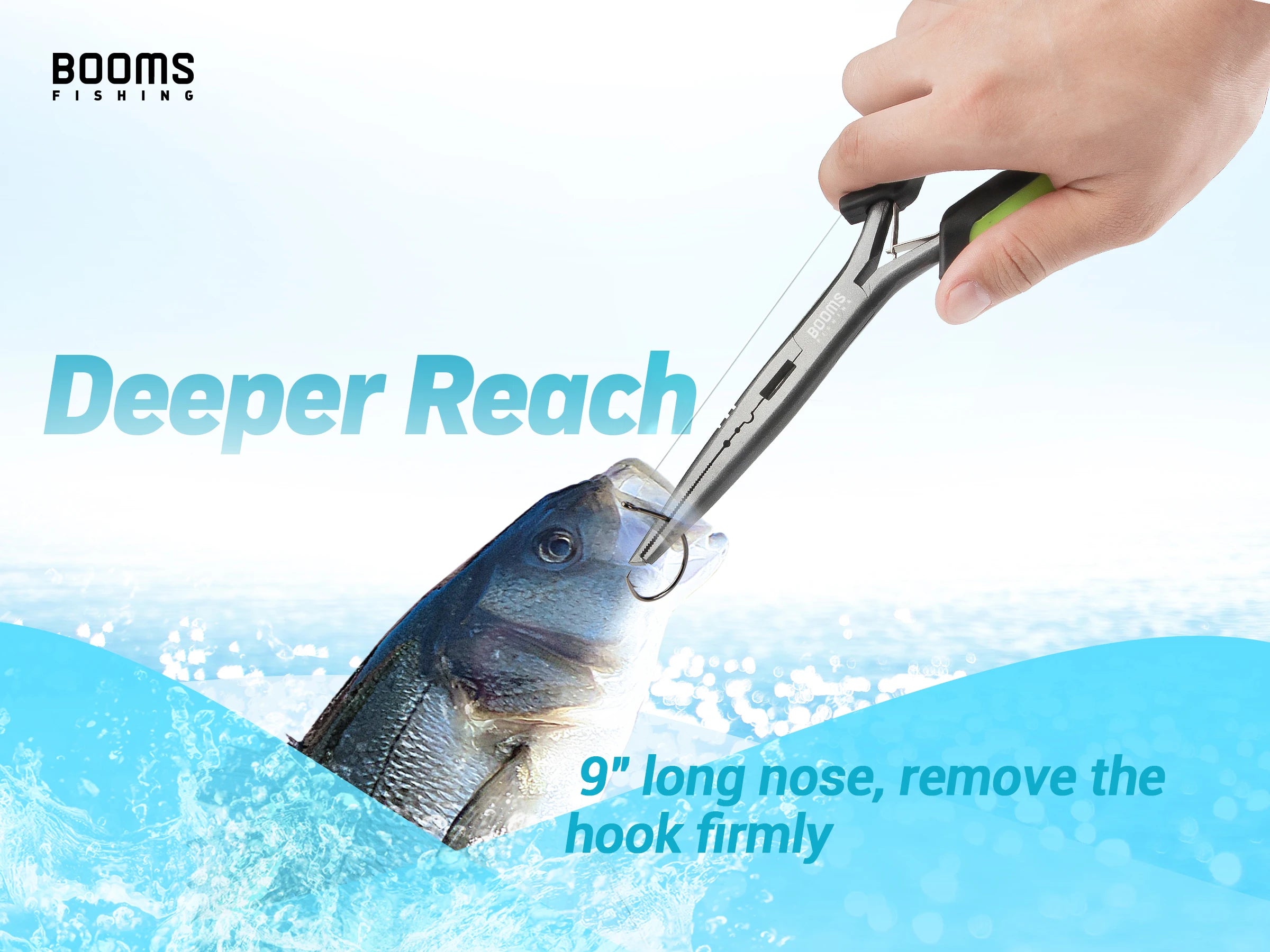 Booms Fishing F03 Fischerzange 23cm lange Nasenhakenentferner Edelstahl-Schnurschneider Schere Fischerzange