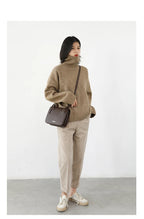 CHIC VEN Koreanischer Damen Pullover Lockerer Rollkragenpullover Warme Einfarbige Pullover Strickwaren Basic Female Tops Herbst Winter 2022