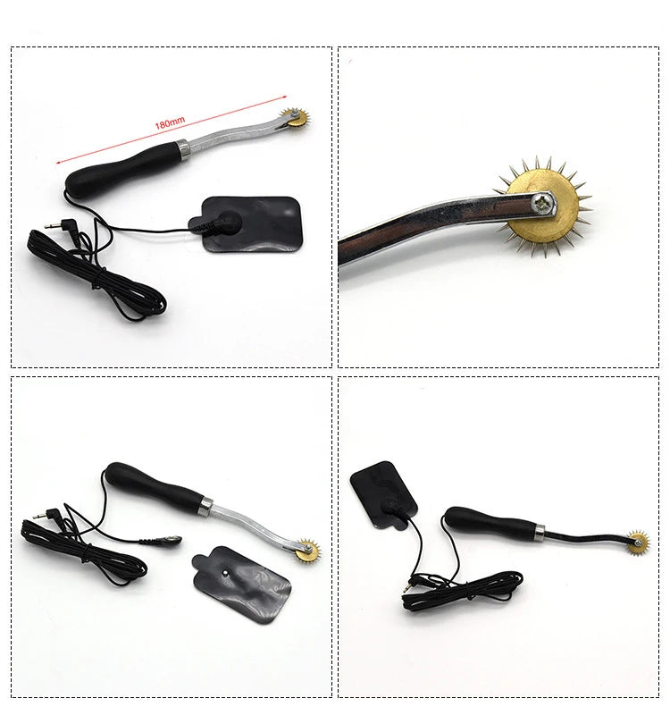 Elektrische Schock Brustwarzenklemmen BDSM Bondage Schamlippenklammer Klitoris-/Penispulsator E-Stimulations-Massagehandschuh/-Pad SM Roller Sexspielzeug für Paare