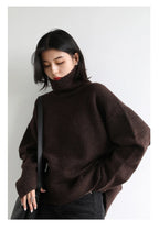 CHIC VEN Koreanischer Damen Pullover Lockerer Rollkragenpullover Warme Einfarbige Pullover Strickwaren Basic Female Tops Herbst Winter 2022