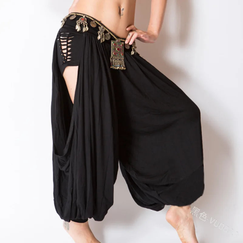5XL Freizeit Damenhosen Haremshosen Sport Weite Hippie Sexy Hollow Out Streetwear Lockere Strandhosen Ropa Mujer Talla Grande