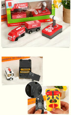 RC Elektrische Eisenbahn Spielzeugset für Kinder, Auto-Druckguss-Steckspielzeug, passend für Standard-Holzeisenbahn, batteriebetriebenes Weihnachts-Tremset