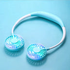 USB Ventilator mit Aromatherapie-Diffusor Tragbarer Elektro-Ventilator Mini-Kühlventilator Wiederaufladbarer Nackenventilator mit Licht