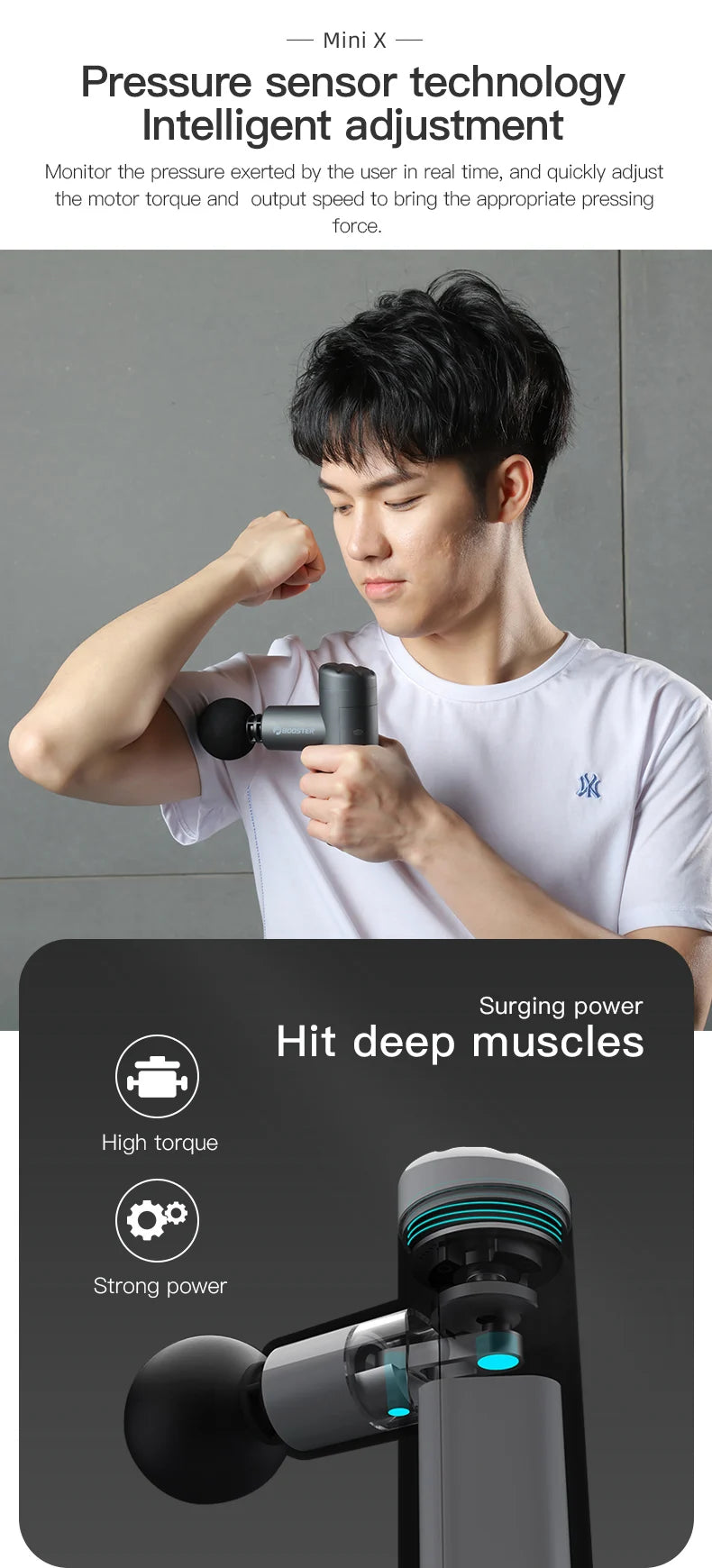 Booster Mini X Massage Gun Perkussion Rücken- und Nackenmassagegerät Elektrische Vibratoren Tragbares Fitness-Mini-Körpermassagegerät