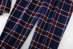 Herren-Hausanzüge Langärmelige Hosenanzüge für Herbst und Winter Pyjamas für Herren Flanell Kariertes Design Pyjamas für Herren