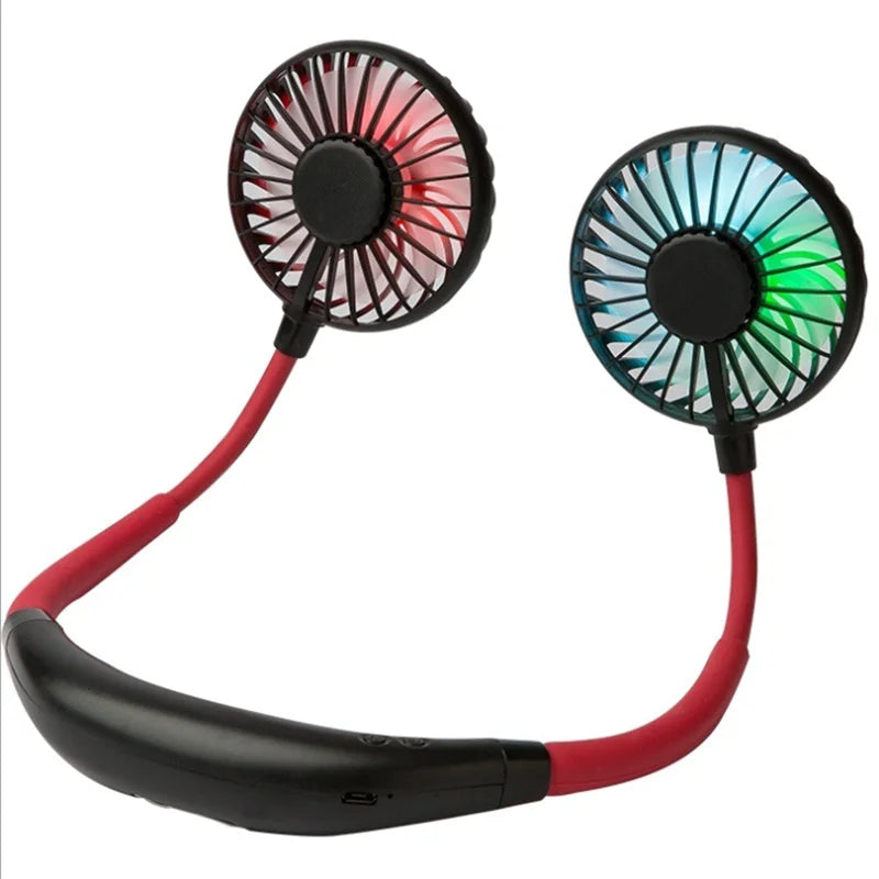 USB Ventilator mit Aromatherapie-Diffusor Tragbarer Elektro-Ventilator Mini-Kühlventilator Wiederaufladbarer Nackenventilator mit Licht Hauptbild