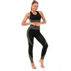 2/3tlg Damen Yoga Anzug Nahtlos Gestrickte Yogahose Leggings Kleidung Reißverschluss Langarm Crop Top Fitnesskleidung Sportbekleidung Gym Set