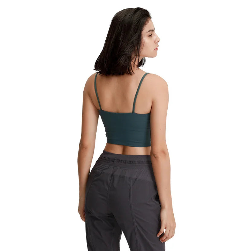 Damen Longline Sport-BH ohne Bügel, gepolstert
