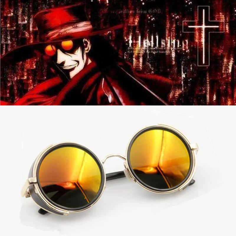 HELLSING Anime Alucard Vampirjäger Maßgeschneiderte Cosplay Brille Orange Sonnenbrillen Requisiten Hauptbild