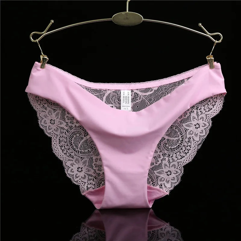 Damen Spitzenhöschen Sexy Transparenter Slip Niedriger Bund Baumwollzwickel Slips Übergröße Damenunterwäsche Dessous Neu Heißer Verkauf