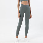 SOISOU Nylon Yogahosen Gym Leggings Damen Mädchen Fitness Weiche Strumpfhosen Hohe Taille Elastisch Atmungsaktiv Keine T-Linie Sporthosen