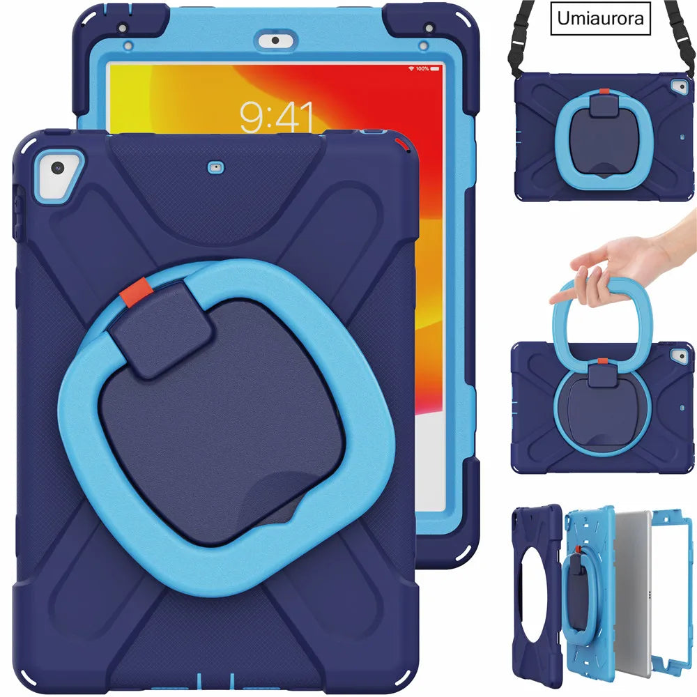 Für iPad 7., 8., 9., 10.2, 10. Generation Air 2 3 4 5 10.9 Mini 6 9.7 Pro 11 12.9 2022 Hülle Rotation Griffständer Kinder Stoßfeste Abdeckung