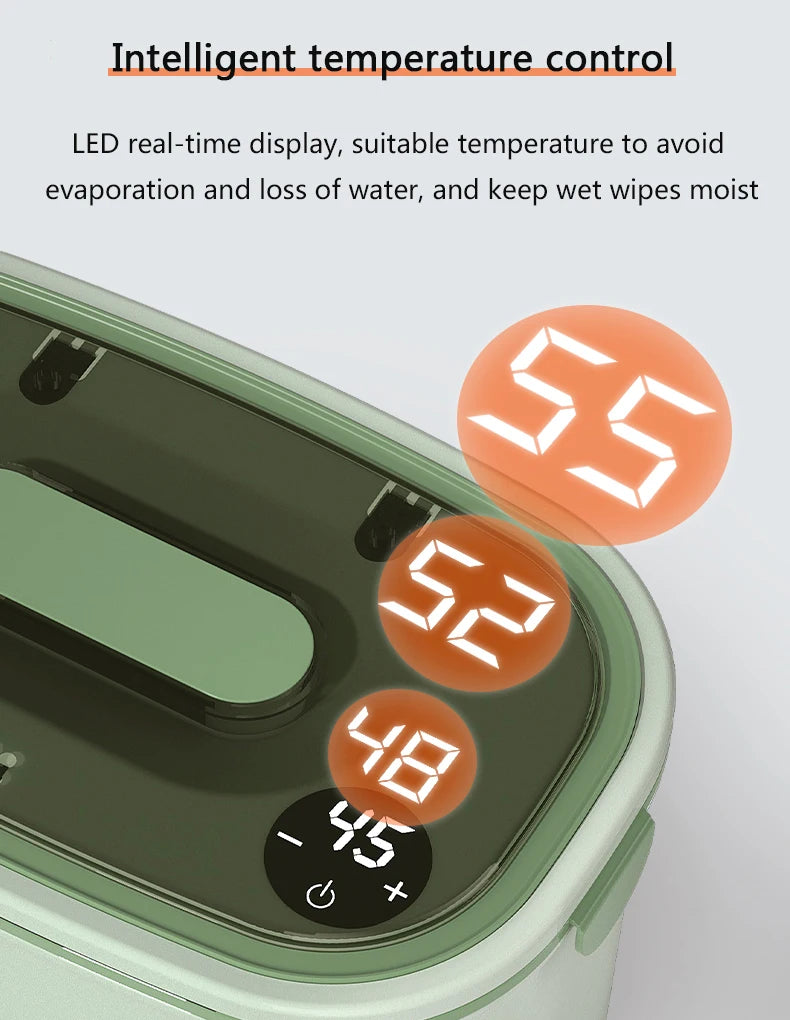 DMWD Haushalt Feuchttücherwärmer Elektrischer Baby-Feuchttuchwärmer Tragbare Heizbox Feuchttuchspender Thermostat 45–55 ℃ 220