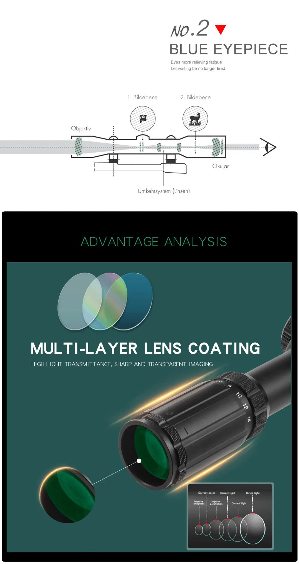 BSA Optics TMD 4-14X44 FFP Jagdzielfernrohr, Absehen in erster Bildebene, taktisches Glasgravur-Absehen, optische Visiere
