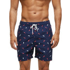 DATIFER Herren Sport-Badeshorts im neuen Stil Polyester-Druck Fitness-Badehose Surfen Badehose Badebekleidung