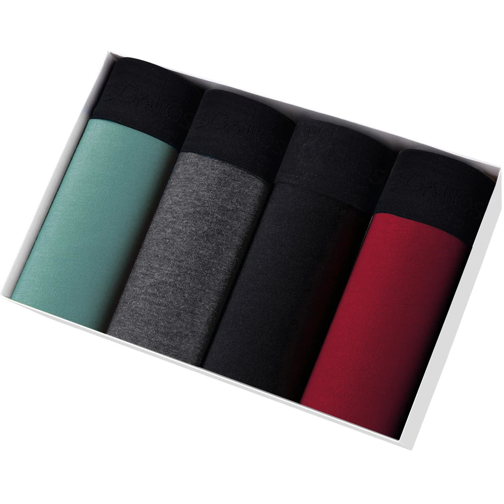 4 Stück Boxershorts Herrenslips Homme Unterhosen Boxershorts Unterwäsche für Männer Baumwolle Herren-Paar Sexy Set Calecon Lot Soft Box