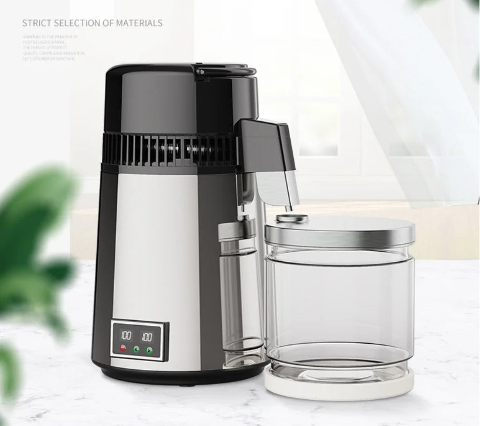 750W 4L Wasser-Destilliergerät Haushalt Destilliertes Reinwassergerät Destillationsreiniger Filter Edelstahl Wasserfilter