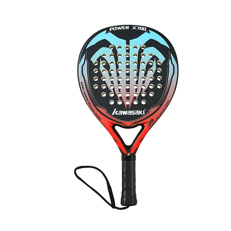 Kawasaki Padel Tennis Schläger aus Carbonfaser mit weichem EVA-Kern, inklusive Padel-Tasche und Hülle, Power Beach Tennis Padel